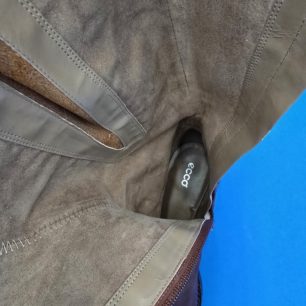 Ecco Hobart Buckle‎ Riding Boots EUR 40 Womens Size 9-9.5 Brown Leather EUC - Picture 8 of 16
